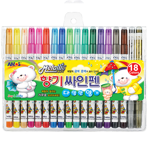 [아모스] 18색향기싸인펜